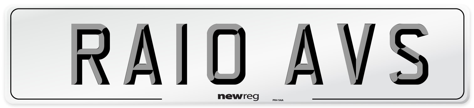 RA10 AVS Number Plate from New Reg